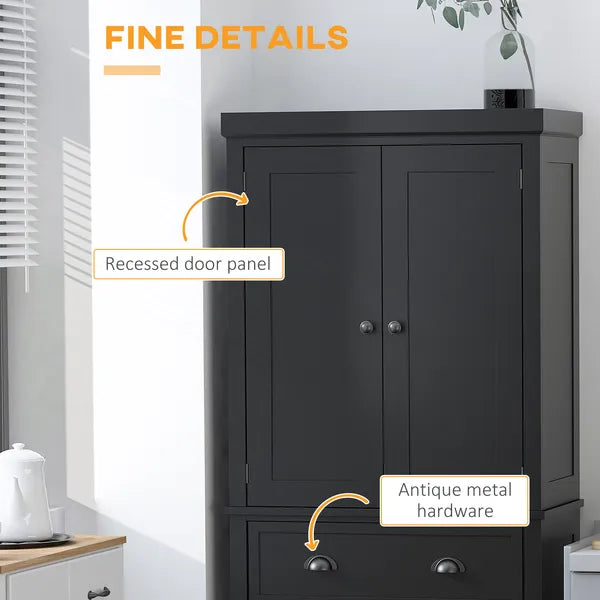 HOMCOM 72" Freestanding Kitchen Pantry Cabinet Storage with Doors Black - product image 7