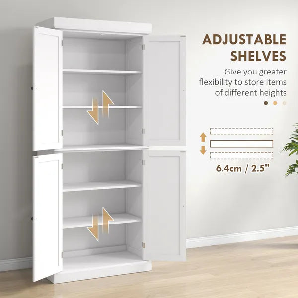 72" Kitchen Cabinet, Pantry Storage Cabinet with Doors and Shelves, Freestanding Food Pantry Cabinet, White - product image 5