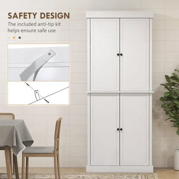 HOMCOM 72 Inch Kitchen Pantry Cabinet Storage with Doors and Shelves Elegant Kitchen Storage, White - product image 6