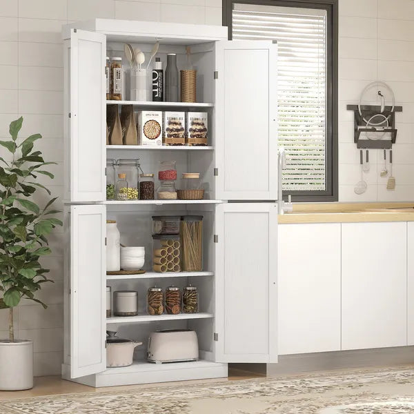 HOMCOM 72 Inch Kitchen Pantry Cabinet Storage with Doors and Shelves Elegant Kitchen Storage, White - product image 10