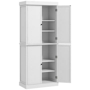HOMCOM 72 Inch Kitchen Pantry Cabinet Storage with Doors and Shelves Elegant Kitchen Storage, White - product image 1