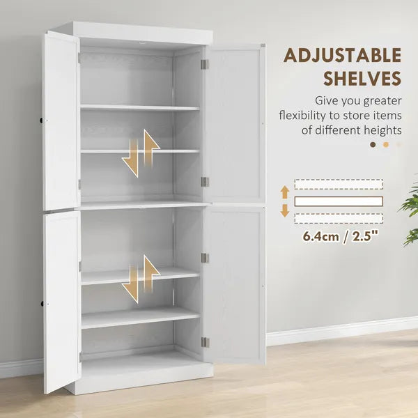 HOMCOM 72 Inch Kitchen Pantry Cabinet Storage with Doors and Shelves Elegant Kitchen Storage, White - product image 5