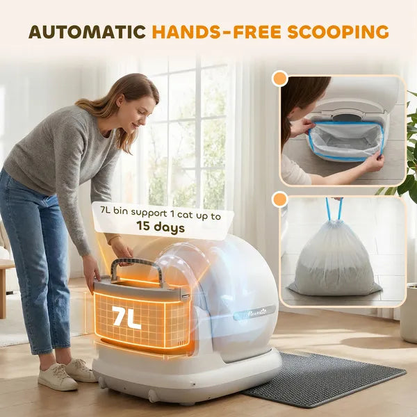 PawHut 72L Automatic Litter Box, Self Cleaning Litter Box, App Control, Odor and Noise Control, Safety Sensors, Deodorant Gel - product image 6