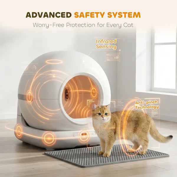 PawHut 72L Automatic Litter Box, Self Cleaning Litter Box, App Control, Odor and Noise Control, Safety Sensors, Deodorant Gel - product image 5