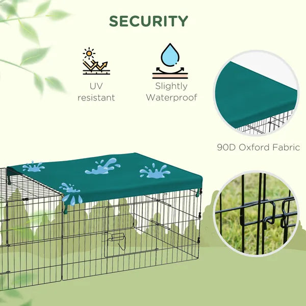 PawHut 72.8 Inch Small Animal Playpen with Roof Green and Black - product image 4
