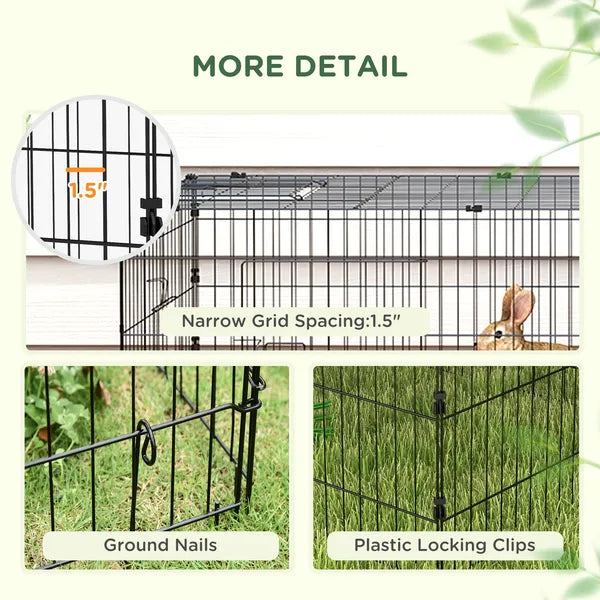 PawHut 72.8 Inch Small Animal Playpen with Roof Green and Black - product image 7