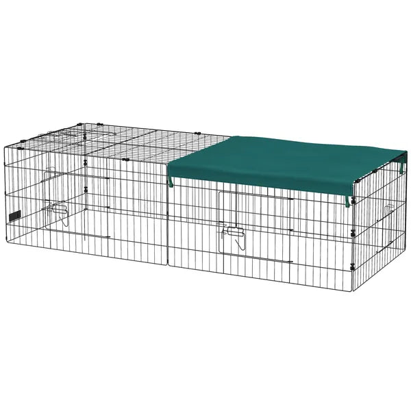 PawHut 72.8 Inch Small Animal Playpen with Roof Green and Black - product image 1