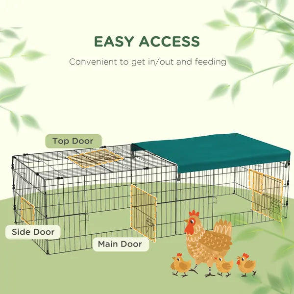 PawHut 72.8 Inch Small Animal Playpen with Roof Green and Black - product image 5