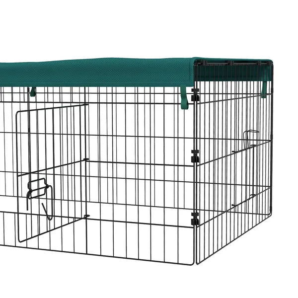 PawHut 72.8 Inch Small Animal Playpen with Roof Green and Black - product image 10