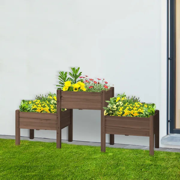 73 Inch x 18 Inch x 32 Inch 3 Tier Raised Garden Bed with Three Elevated Planter Box for Vegetables, Herb and Flowers, Coffee - product image 10