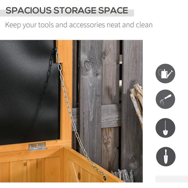 Outsunny 75 Gallon Deck Box Wooden Outdoor Storage Container Aerating Gap Weather-Resistant Yellow - product image 7