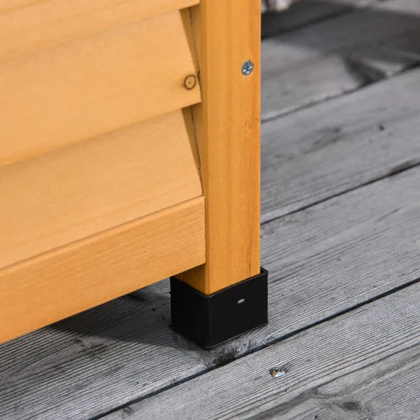 Outsunny 75 Gallon Deck Box Wooden Outdoor Storage Container Aerating Gap Weather-Resistant Yellow - product image 8