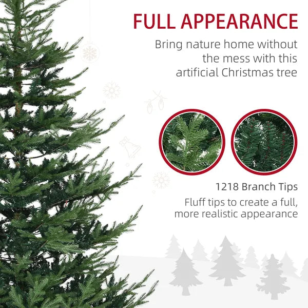 HOMCOM 7.5 Ft Christmas Tree, Pencil Christmas Tree with 1218 Realistic Branches, Steel Base, Auto Open, Green - product image 5