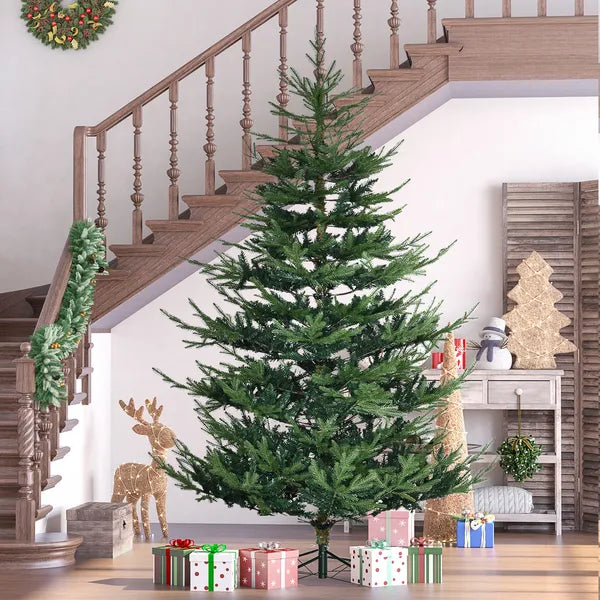 HOMCOM 7.5 Ft Christmas Tree, Pencil Christmas Tree with 1218 Realistic Branches, Steel Base, Auto Open, Green - product image 10