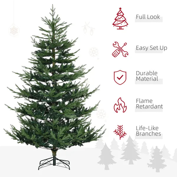 HOMCOM 7.5 Ft Christmas Tree, Pencil Christmas Tree with 1218 Realistic Branches, Steel Base, Auto Open, Green - product image 4