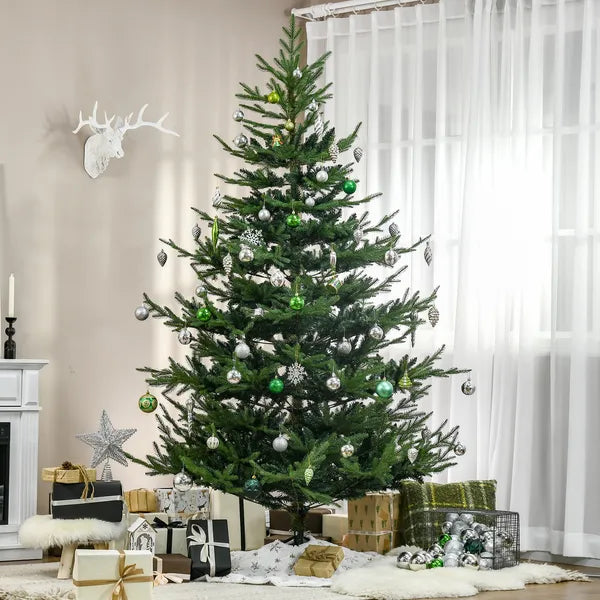 HOMCOM 7.5 Ft Christmas Tree, Pencil Christmas Tree with 1218 Realistic Branches, Steel Base, Auto Open, Green - product image 2