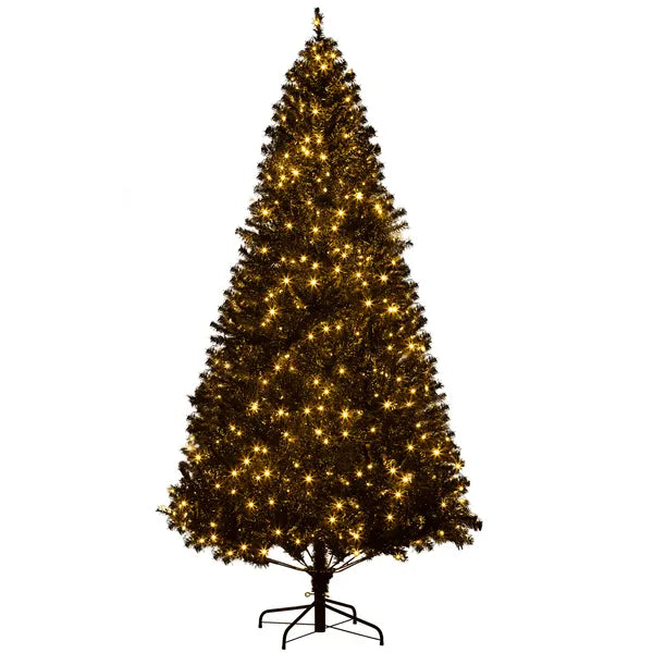 HOMCOM 7.5ft Pre Lit Christmas Tree, Flocked Artificial Tree with Realistic Branches and 500 Warm LED Lights, for Holiday Decor, Black - product image 11