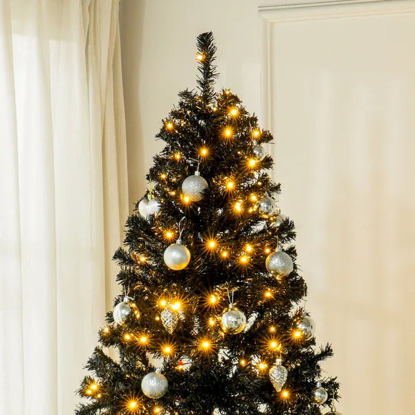 HOMCOM 7.5ft Pre Lit Christmas Tree, Flocked Artificial Tree with Realistic Branches and 500 Warm LED Lights, for Holiday Decor, Black - product image 9