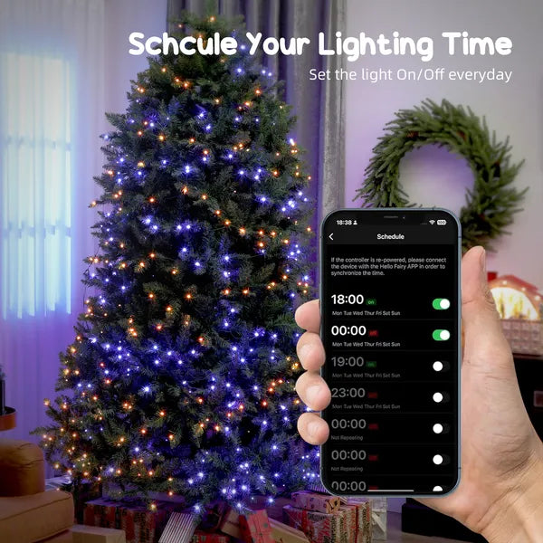 HOMCOM 7.5ft Prelit Christmas Tree with Full-Spectrum LEDs, Smart App Control, Wide Full Hinged Xmas Tree, Easy Assembly - product image 6