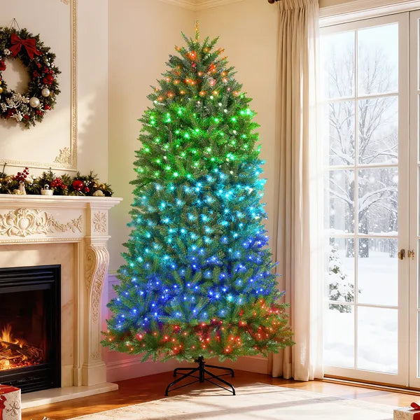 HOMCOM 7.5ft Prelit Christmas Tree with Full-Spectrum LEDs, Smart App Control, Wide Full Hinged Xmas Tree, Easy Assembly - product image 10