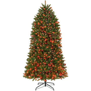HOMCOM 7.5ft Prelit Christmas Tree with Full-Spectrum LEDs, Smart App Control, Wide Full Hinged Xmas Tree, Easy Assembly - product image 1