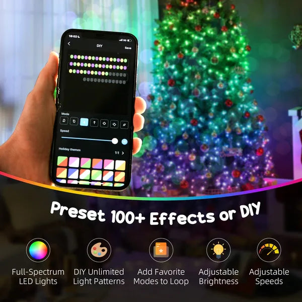 HOMCOM 7.5ft Prelit Christmas Tree with Full-Spectrum LEDs, Smart App Control, Wide Full Hinged Xmas Tree, Easy Assembly - product image 4