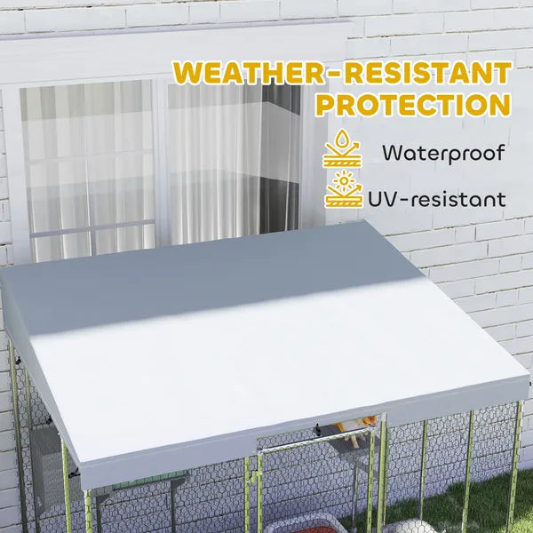 79" Galvanized Steel Large Catio with Waterproof Canopy, Sleeping Box, Jumping Platforms, for 1-3 Kittens, Silver - product image 7