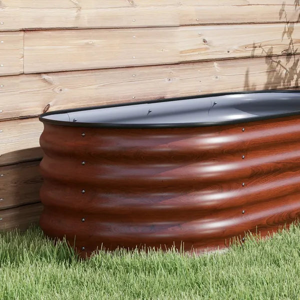 Outsunny 7.9' x 2' x 1.4' Galvanized Raised Garden Bed Kit, Metal Planter Box with Safety Edging, Brown - product image 8