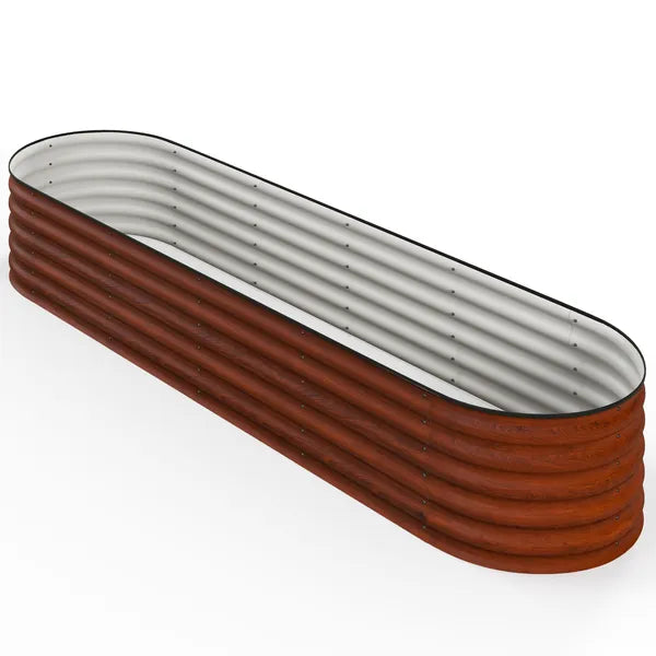 Outsunny 7.9' x 2' x 1.4' Galvanized Raised Garden Bed Kit, Metal Planter Box with Safety Edging, Brown - product image 12