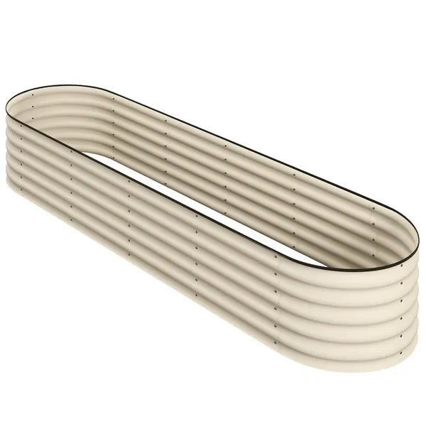 Outsunny 7.9' x 2' x 1.4' Galvanized Raised Garden Bed Kit, Metal Planter Box with Safety Edging, Cream - product image 12