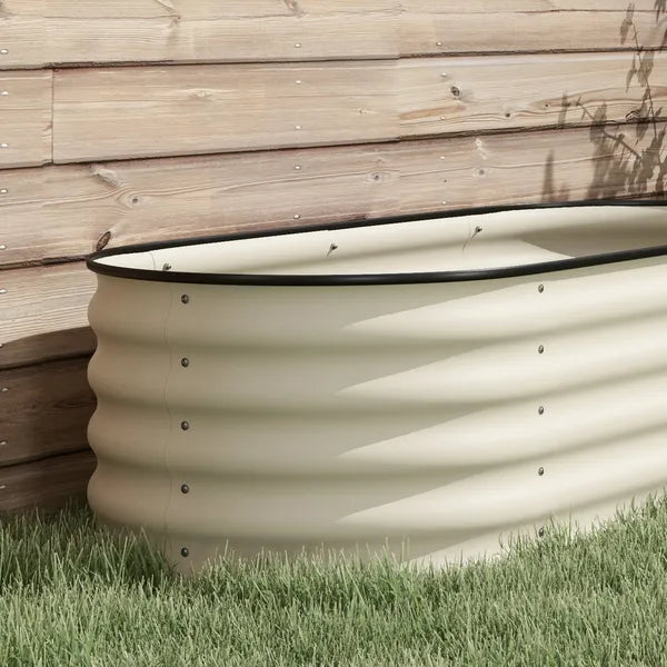 Outsunny 7.9' x 2' x 1.4' Galvanized Raised Garden Bed Kit, Metal Planter Box with Safety Edging, Cream - product image 8