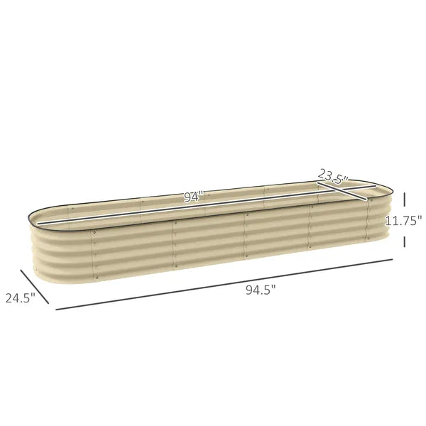 Outsunny 7.9 Ft Galvanized Raised Garden Bed Kit with Safety Edging Cream - product image 3