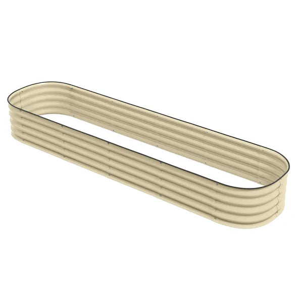 Outsunny 7.9 Ft Galvanized Raised Garden Bed Kit with Safety Edging Cream - product image 1