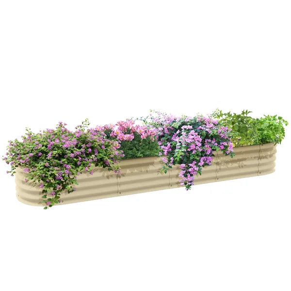 Outsunny 7.9 Ft Galvanized Raised Garden Bed Kit with Safety Edging Cream - product image 11