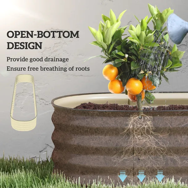 Outsunny 7.9 Ft Galvanized Raised Garden Bed Kit with Safety Edging Cream - product image 5