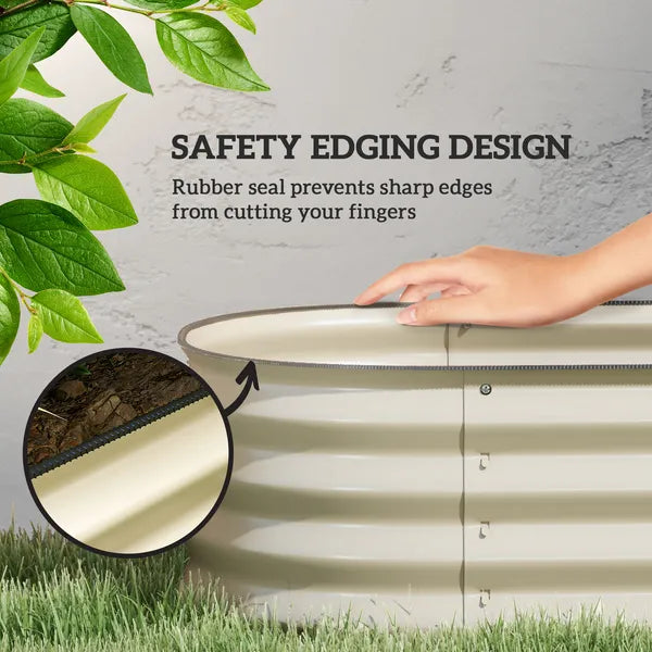 Outsunny 7.9 Ft Galvanized Raised Garden Bed Kit with Safety Edging Cream - product image 6
