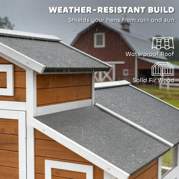 79"L Chicken Coop with Run for 6 Chickens, Wooden Chicken House with Nesting Boxes and Pull-Out Tray - product image 5