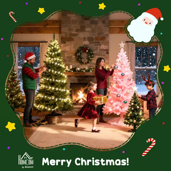 7ft Artificial Christmas Tree with Colorful DIY Synchronized Lights, Remote, Hinged Slim Fir with Daily Timer - product image 9