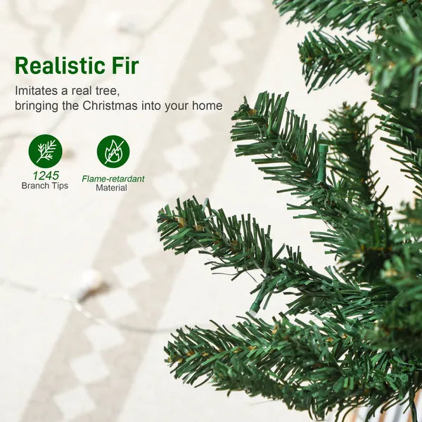 7ft Artificial Christmas Tree with Colorful DIY Synchronized Lights, Remote, Hinged Slim Fir with Daily Timer - product image 7