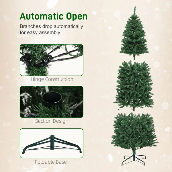 7ft Artificial Christmas Tree with Colorful DIY Synchronized Lights, Remote, Hinged Slim Fir with Daily Timer - product image 8