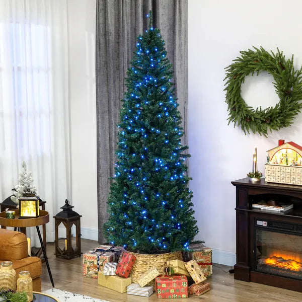 7ft Artificial Christmas Tree with Colorful DIY Synchronized Lights, Remote, Hinged Slim Fir with Daily Timer - product image 10