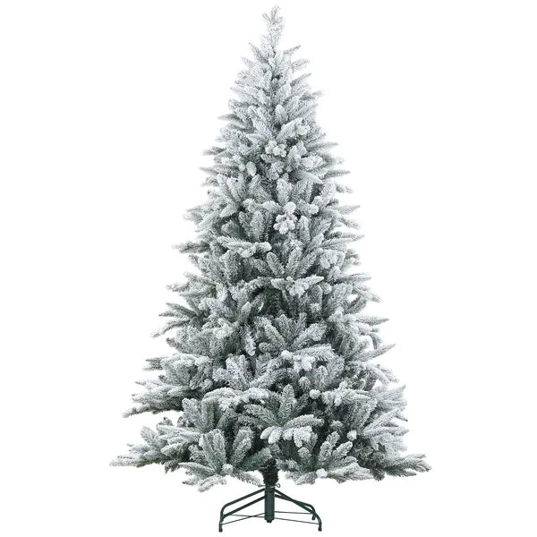 HOMCOM 7ft Artificial Flocked Christmas Tree with Snow Tips, Easy Assembly, Hinged Xmas Tree for Home Office Holiday - product image 11