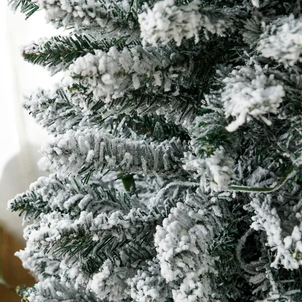 HOMCOM 7 Ft Green Pencil Christmas Tree Slim with Realistic Branches Warm White LED Lights for Holiday Decor - product image 9