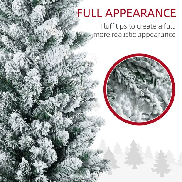 HOMCOM 7 Ft Green Pencil Christmas Tree Slim with Realistic Branches Warm White LED Lights for Holiday Decor - product image 6