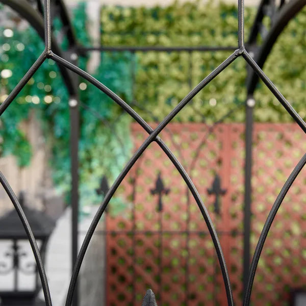 7 ft Metal Garden Arch Trellis with Top Extension Bar, Black - product image 7