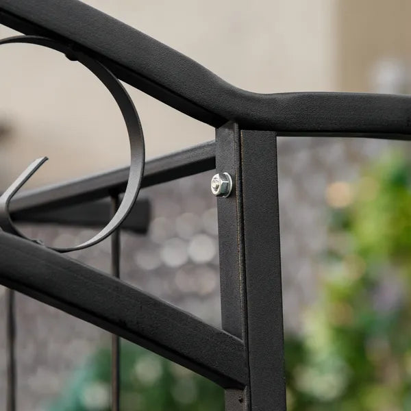 7 ft Metal Garden Arch Trellis with Top Extension Bar, Black - product image 8