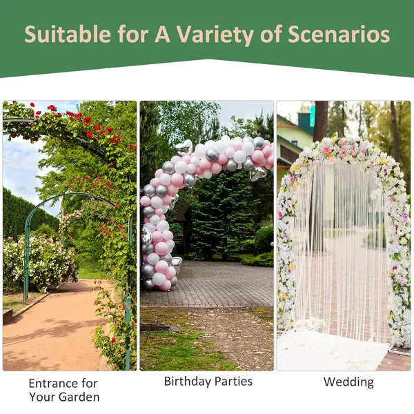 7 ft Metal Garden Arch Trellis with Top Extension Bar, Black - product image 6