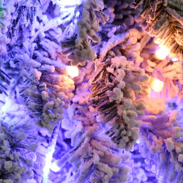 HOMCOM 7ft Prelit Pencil Christmas Tree with Snow Flocked Branches 350 LED Lights Downswept Shape for Festive Home - product image 9