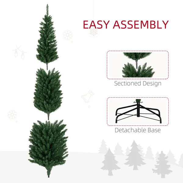 HOMCOM 8 ft Artificial Pencil Christmas Trees Holiday Decoration with Colorful LED Lights, Steel Base, Skinny Shape - product image 7