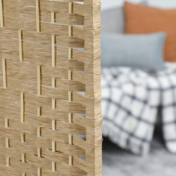 HOMCOM 8 Panel Folding Room Divider Portable Privacy Screen Wave Fiber Room Partition for Home Office Natural - product image 9